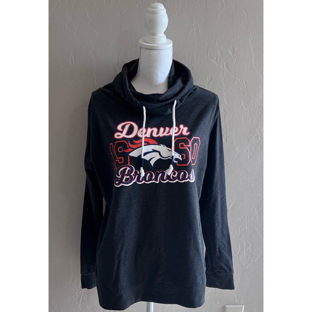 NFL Denver Broncos Gray Cowl Neck Sweater
